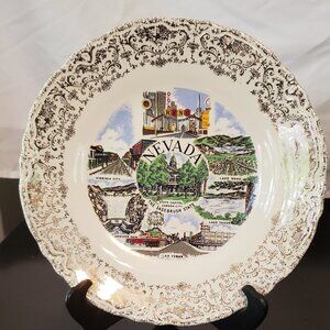 EUC Vintage Souvenir Plate from Nevada - 9.5" diameter